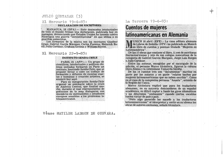 14 (Ficha Archivo Colonia Dignidad, Julio Cortazar)