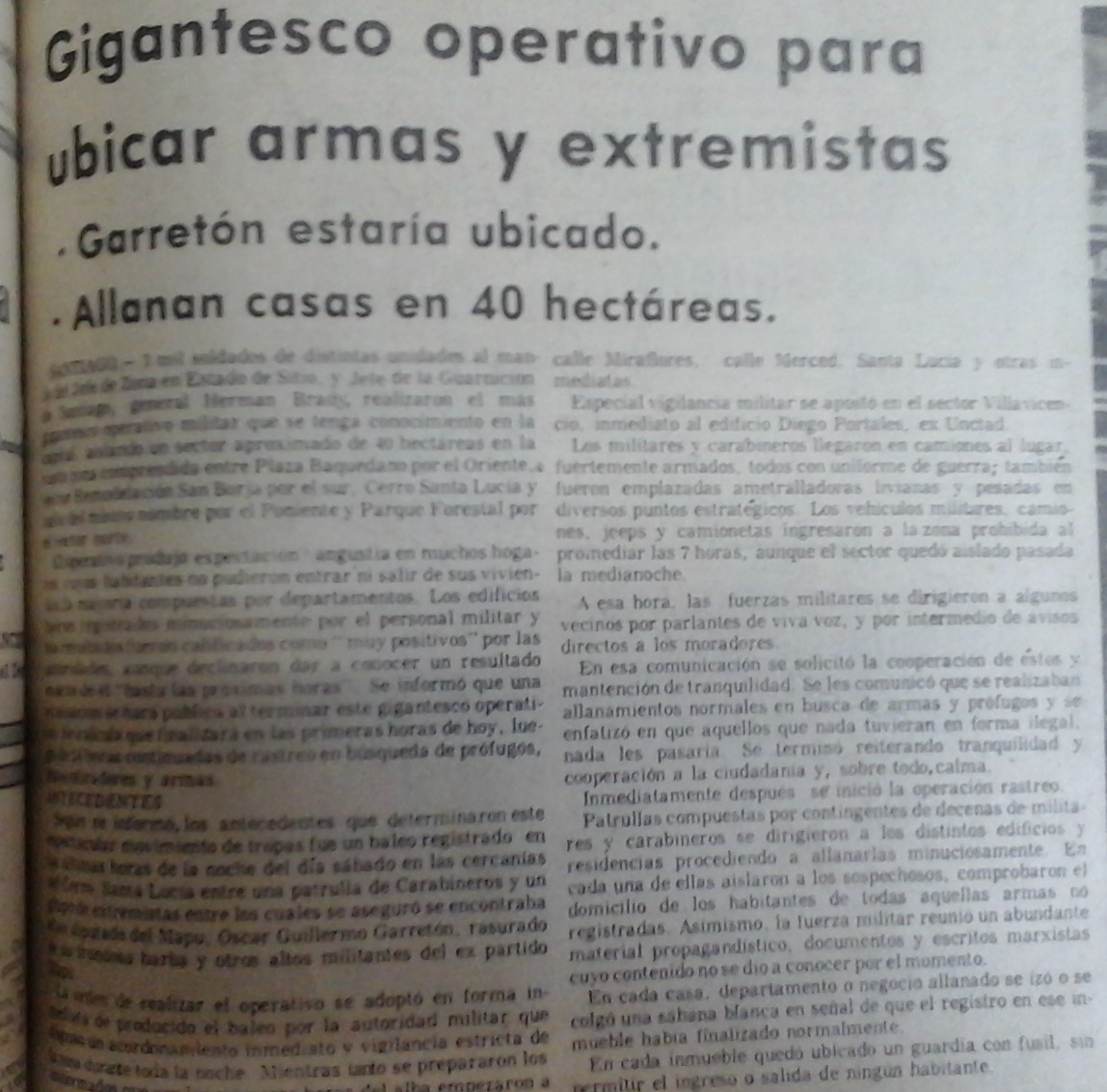 63 gigantesco operativo (SAN BORJA) EL MERCURIO VALPARAISO 24 SEPTIEMBRE 1973