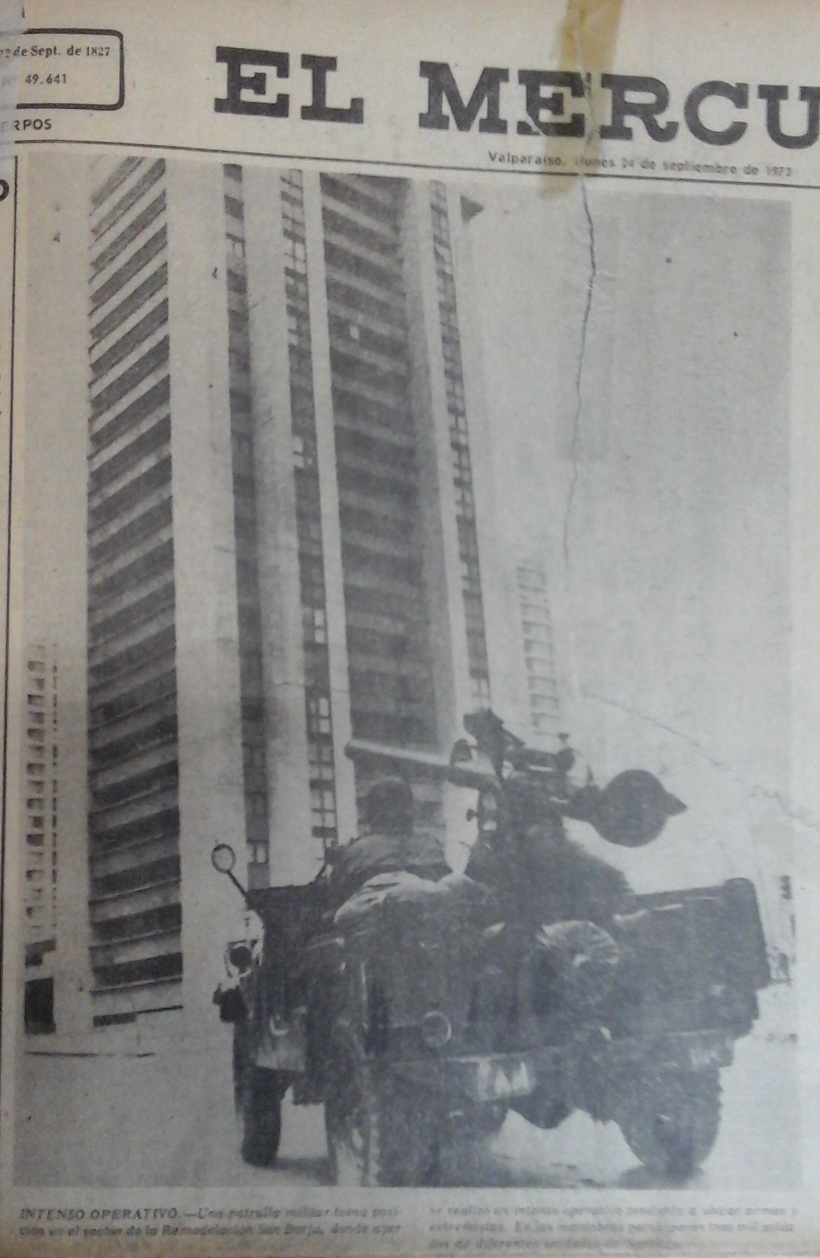 64 gigantesco operativo (SAN BORJA) EL MERCURIO VALPARAISO 24 SEPTIEMBRE 1973