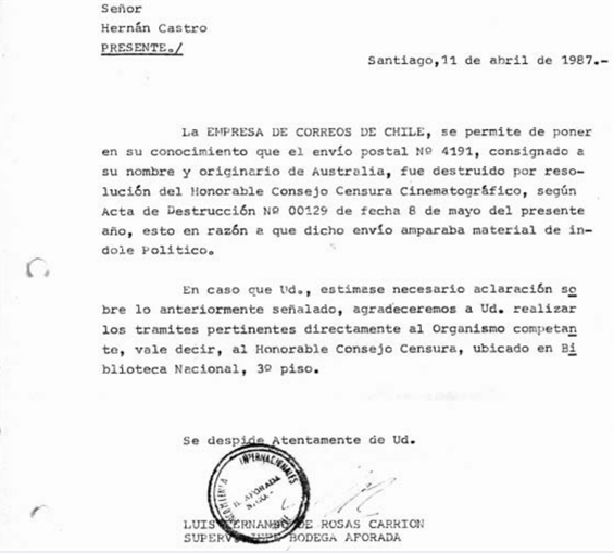 8 (censura correos cine)